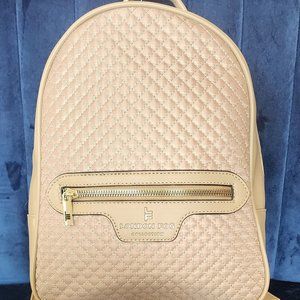 London Fog Peter Quilted Backpack Color- Latte NWT